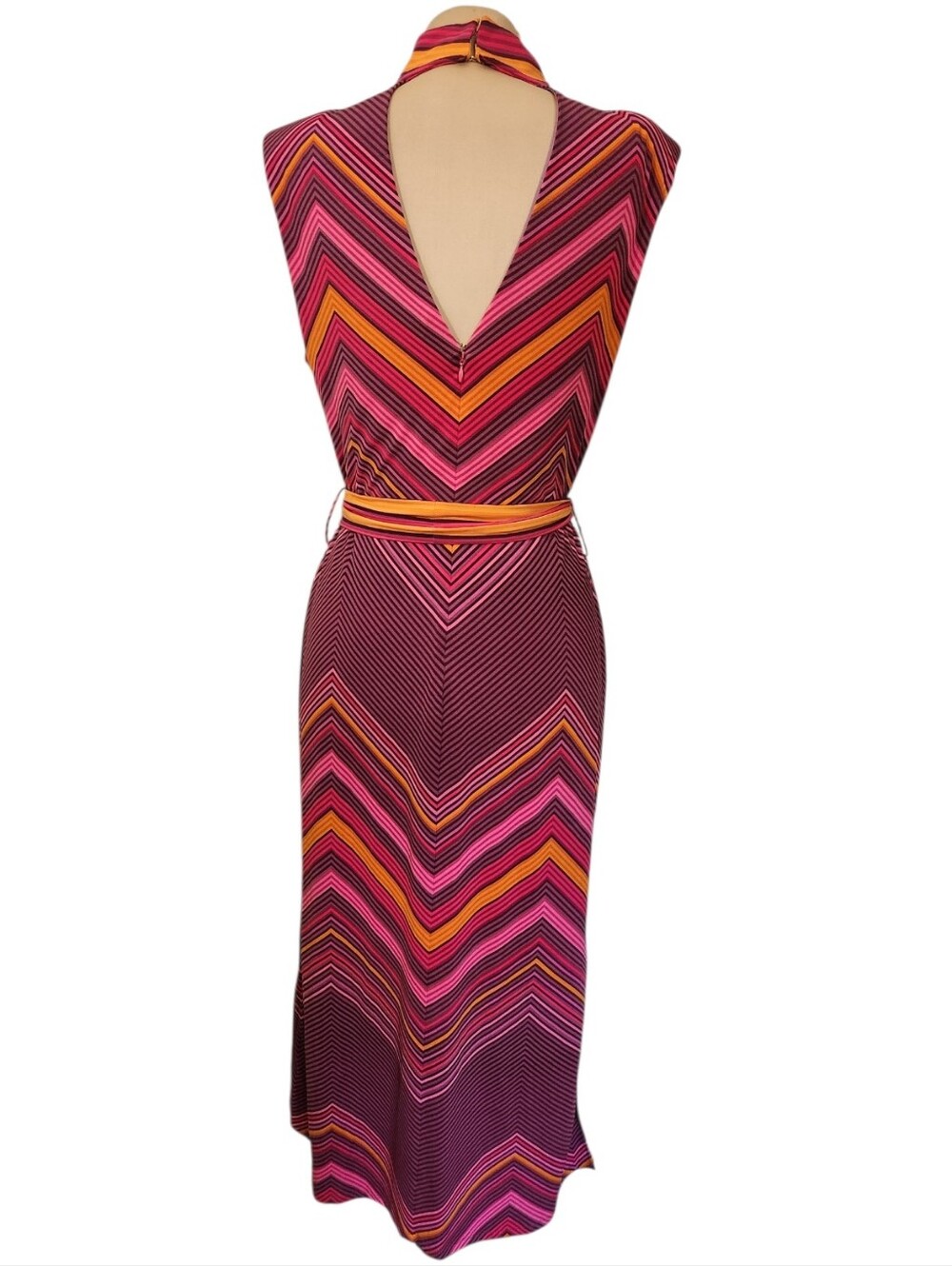 RAMY BROOK Karolina Chevron Knit Midi Dress - Size L - Picture 8 of 16